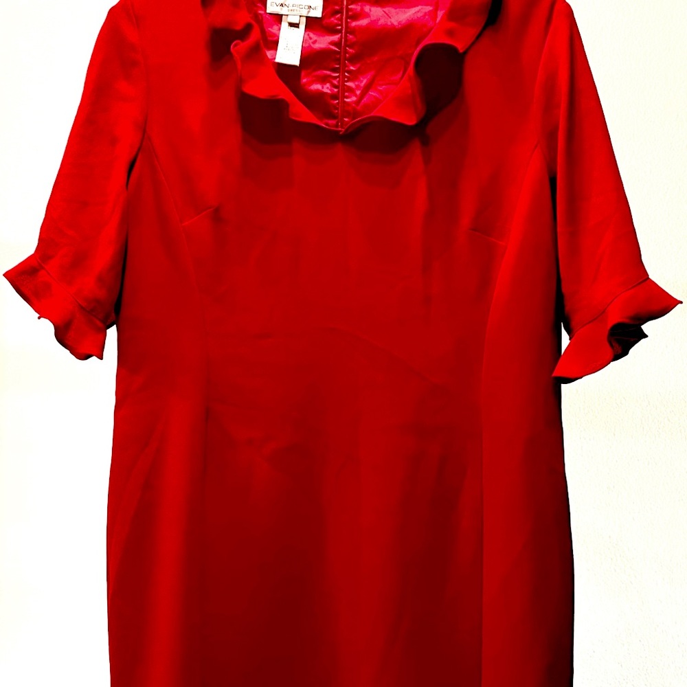 EVAN PICONE | Women’s Ruffle Trim Sheath Dress